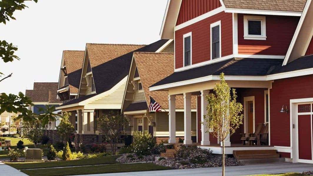 Amazing Siding Homes all in a Row